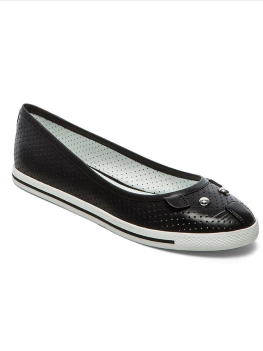 Marc Jacobs MBMJ Black Perforated Leather Flat Shoes - 6.5 - 7